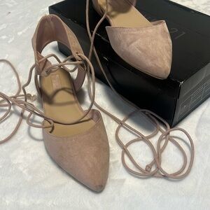 Forever 21 Ballet Flats Pointed Toe size 7.5 blush punk “palisades” with box